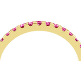 Yellow gold Round Pink Sapphire Pavé Set Eternity Band with Micro Prong Setting_22