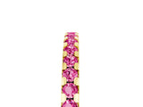 Yellow gold Round Pink Sapphire Pavé Set Eternity Band with Micro Prong Setting_23