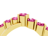Yellow gold Round Pink Sapphire Prong-Set Crossover Band_10