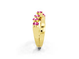 Yellow gold Round Pink Sapphire Prong-Set Crossover Band_8