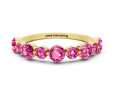 Yellow gold Round Pink Sapphire Scalloped Prong Set Eternity Band_30