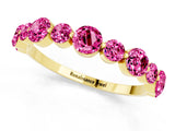 Yellow gold Round Pink Sapphire Scalloped Prong Set Eternity Band_31