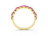 Yellow gold Round Pink Sapphire Scalloped Prong Set Eternity Band_33