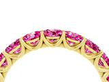 Yellow gold Round Pink Sapphire Shared Prong Eternity Band_10