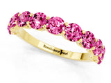 Yellow gold Round Pink Sapphire Shared Prong Eternity Band_7