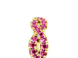 Yellow gold Round Pink Sapphire Twisted Eternity Band with Pavé and Shared Prong Setting_27
