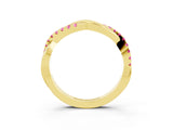 Yellow gold Round Pink Sapphire Twisted Infinity Band with Prong Setting_21