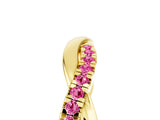 Yellow gold Round Pink Sapphire Twisted Infinity Band with Prong Setting_23