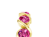 Yellow gold Round Pink Sapphire Wave Band with Channel Setting and Shared Prongs_11
