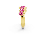 Yellow gold Round Pink Sapphire Wave Band with Channel and Shared Prong Setting_20
