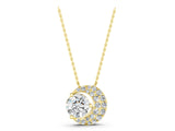Yellow gold Round Prong-Set Diamond Pavé Pendant_7