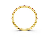 Yellow gold Round Ruby Bezel Set Eternity Band_10
