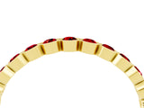 Yellow gold Round Ruby Bezel Set Eternity Band_11