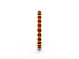Yellow gold Round Ruby Bezel Set Eternity Band_9