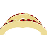 Yellow gold Round Ruby Channel-Set Chevron Band_10