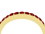 Yellow gold Round Ruby Curved Wedding Band with Channel Setting_10