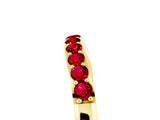 Yellow gold Round Ruby Curved Wedding Band with Channel Setting_11