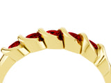 Yellow gold Round Ruby Eternity Band with Twist Prong Setting_10