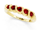 Yellow gold Round Ruby Eternity Band with Twist Prong Setting_7