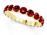 Yellow gold Round Ruby Eternity Band with U-Prong Setting_31