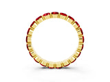 Yellow gold Round Ruby Eternity Band with U-Prong Setting_33