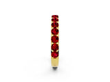 Yellow gold Round Ruby Half Eternity Band with Classic Prong Setting_8
