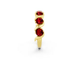 Yellow gold Round Ruby Half Eternity Band with Wave Prong Setting_8