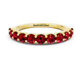 Yellow gold Round Ruby Half-Eternity Prong-Set Band_6
