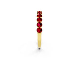 Yellow gold Round Ruby Half-Eternity Prong-Set Band_8