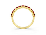 Yellow gold Round Ruby Half-Eternity Prong-Set Band_9