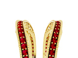 Yellow gold Round Ruby Milgrain Eternity Band with Channel Setting_23