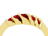 Yellow gold Round Ruby Multi-Row Crossover Band_10