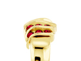 Yellow gold Round Ruby Multi-Row Crossover Band_11