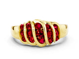 Yellow gold Round Ruby Multi-Row Crossover Band_6