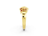 Yellow gold Round Ruby Multi-Row Crossover Band_8