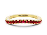 Yellow gold Round Ruby Pavé Half Eternity Band with Shared Prong Setting_6