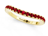 Yellow gold Round Ruby Pavé Half Eternity Band with Shared Prong Setting_7
