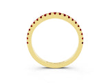 Yellow gold Round Ruby Pavé Half Eternity Band with Shared Prong Setting_9
