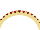 Yellow gold Round Ruby Pavé Set Eternity Band with Micro Prong Setting_10