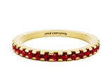 Yellow gold Round Ruby Pavé Set Eternity Band with Micro Prong Setting_6