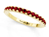 Yellow gold Round Ruby Pavé Set Eternity Band with Micro Prong Setting_7