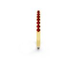 Yellow gold Round Ruby Pavé Set Eternity Band with Micro Prong Setting_8