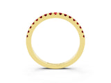 Yellow gold Round Ruby Pavé Set Eternity Band with Micro Prong Setting_9
