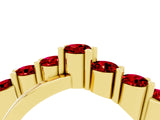 Yellow gold Round Ruby Prong-Set Crossover Band_10