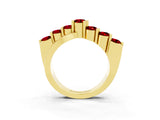Yellow gold Round Ruby Prong-Set Crossover Band_9