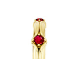 Yellow gold Round Ruby Prong Set Milgrain Eternity Band_11