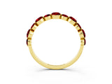 Yellow gold Round Ruby Scalloped Prong Set Eternity Band_21