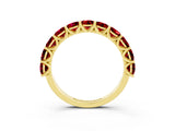 Yellow gold Round Ruby Shared Prong Eternity Band_9