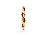 Yellow gold Round Ruby Twist Eternity Band with Pavé Setting_8