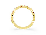 Yellow gold Round Ruby Twist Eternity Band with Pavé Setting_9